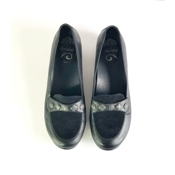 Vtg DANSKO Women's Ophelia Black Leather Loafers Studded Sz 41 10.5 11 Comfort - Picture 5 of 13
